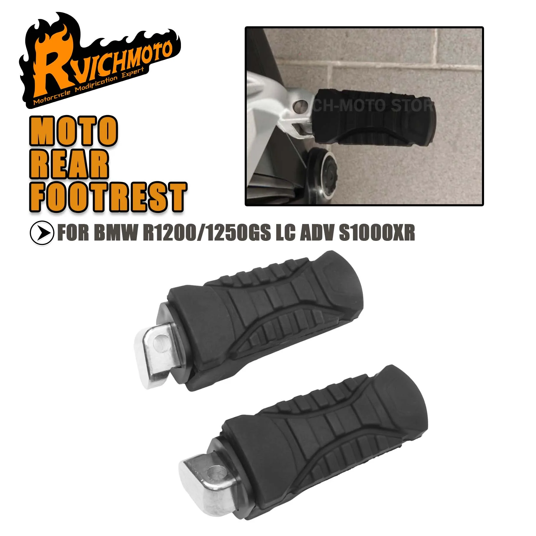 S1000XR 1200GS Motorrad Hinten Passagier Fußrasten Gummi Abdeckung Für BMW R1200 R1250 GS ADV R1200GS R1250GSA Fußstütze Platte Schild