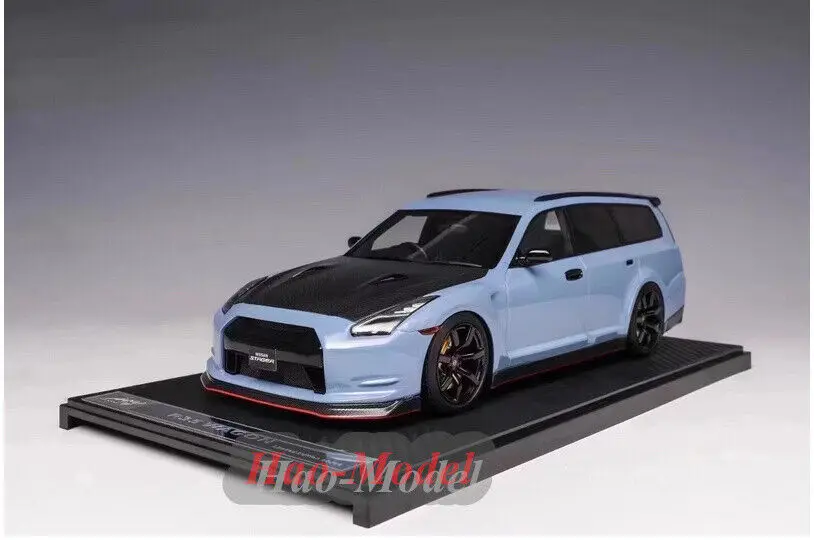 IVY 1:18 per NISSAN STAGEA R35 resina pressofuso modello di auto ragazzi regalo di compleanno Hobby Display ornamenti simulazione viaggio edizione blu