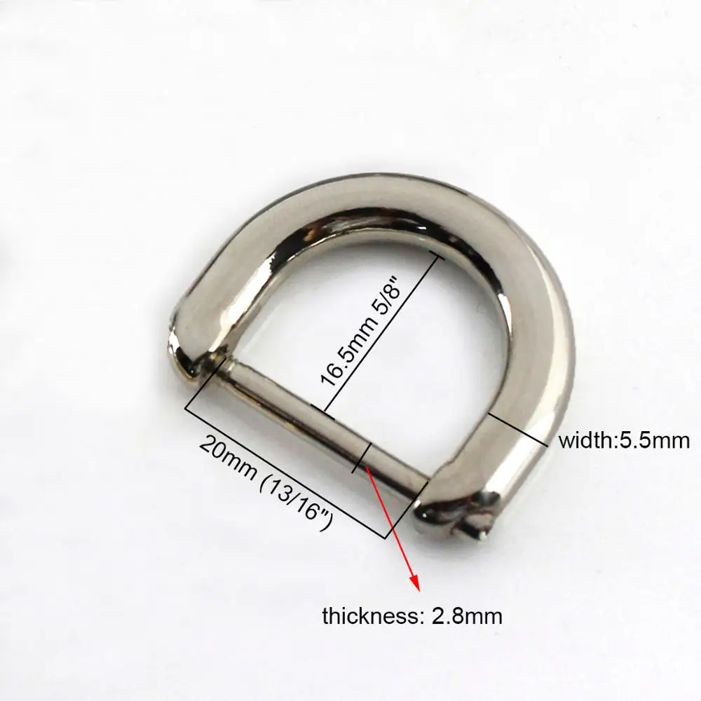 1pcs Metal 20mm Detachable Open unscrew D Ring Buckle Fashion Buckle for Leather Craft Bag Strap Belt Handle Shoulder Webbing