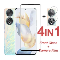 Protective Glass For Honor 90 Screen Protector Full Cover Tempered Glass Phone Camera Lens Film Honor 90 Pro 100 80 70 Pro Plus