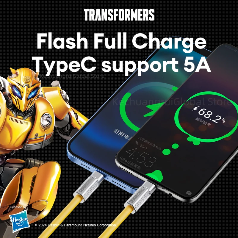 Transformator TF-A01 5A Kabel TypeC Szybkie ładowanie Kabel USB C do Type-C Kabel daty do Huawei Samsung Xiaomi iPhone 16 15 Przewód 1,5M