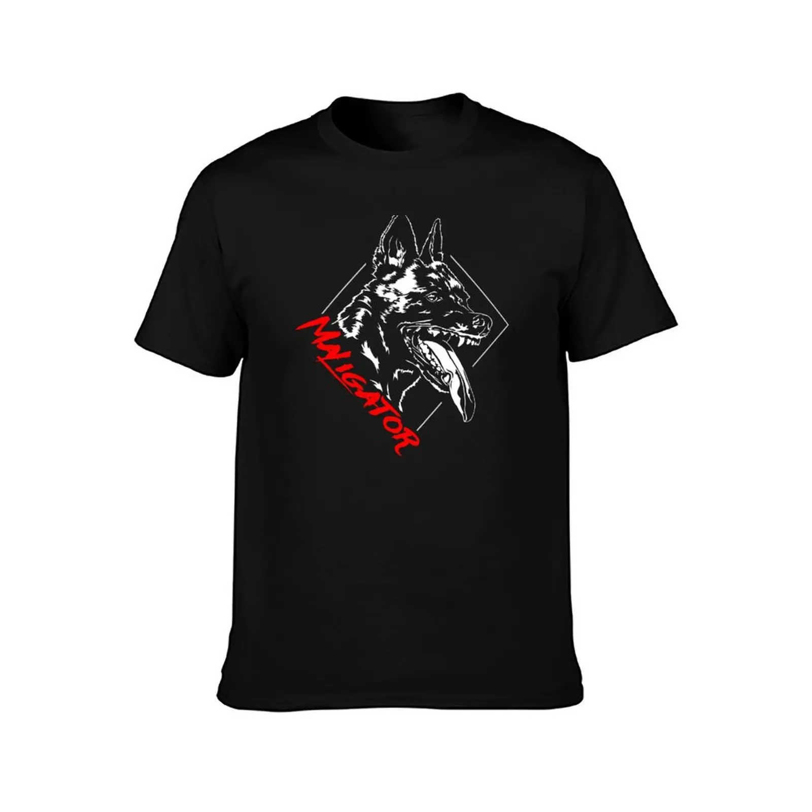 Maligator Belgian Malinois portrait. T-Shirt shirts graphic tees cute tops mens t shirt graphic