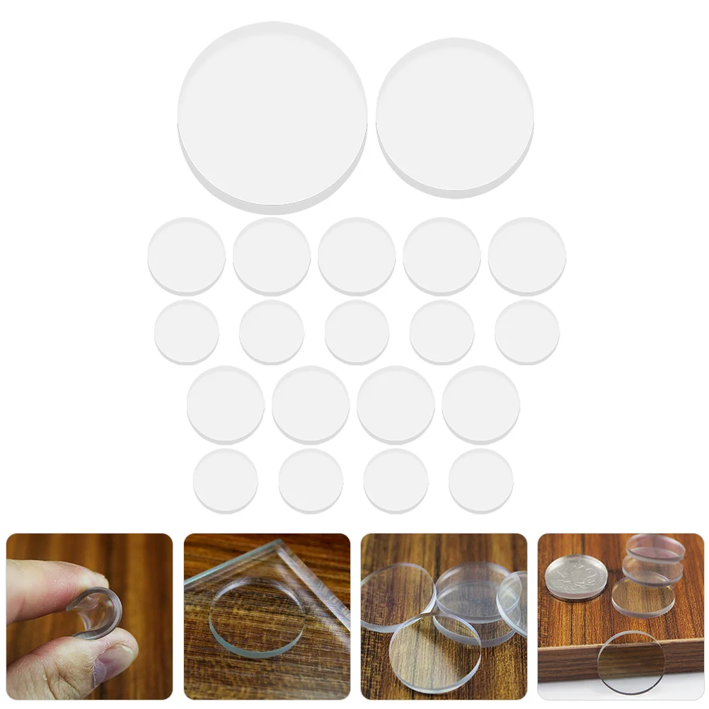 20 Pcs Glass Non-Slip Gel Pad Clear Bumpers Desk Spacers Table Protector Cabinet Transparent Rubber