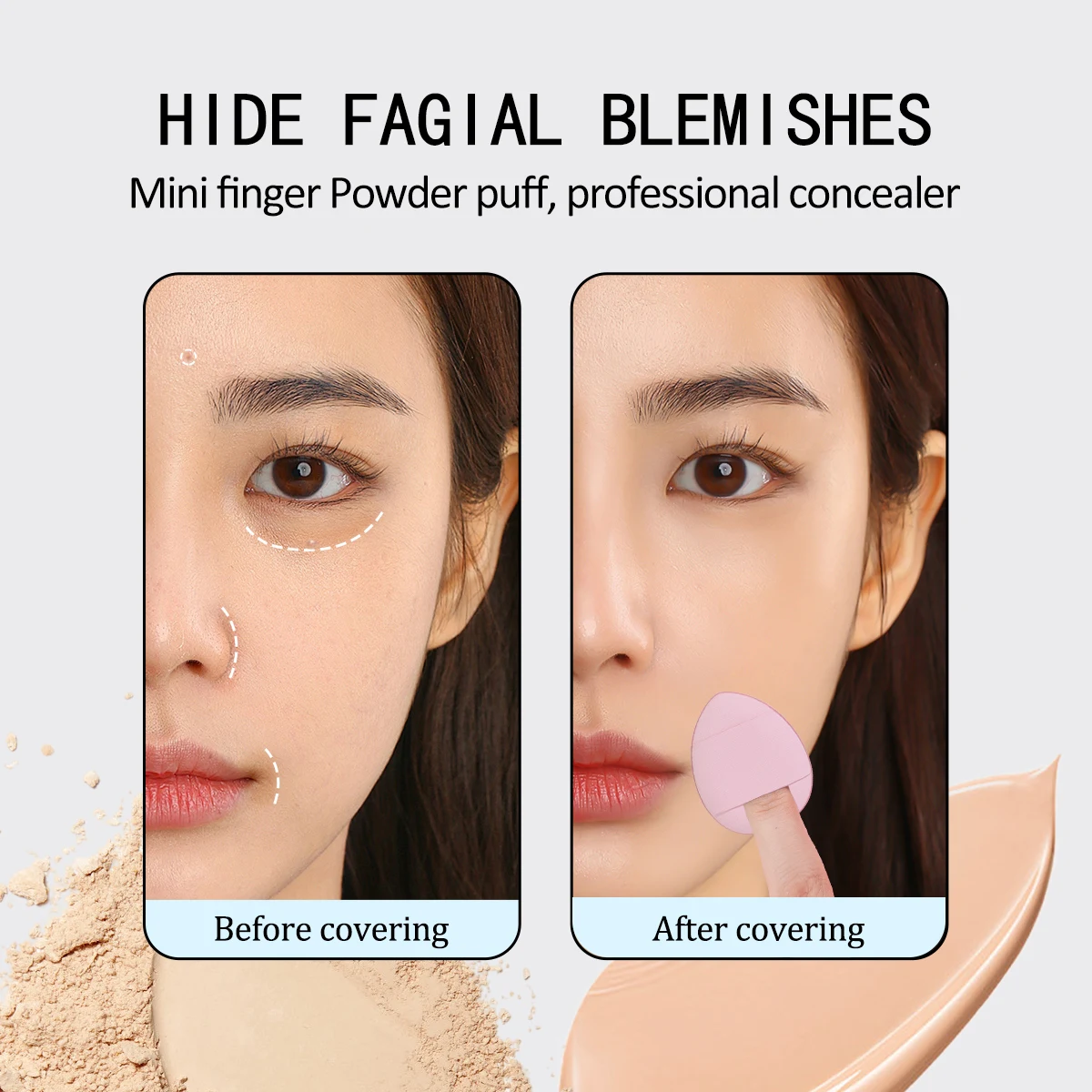 مجموعة اسفنجة مستحضرات تجميل مختلطة الشكل ، نفخة بودرة صغيرة سائبة ، نفخة مستحضرات تجميل رطبة وجافة ، 14 إسفنجة