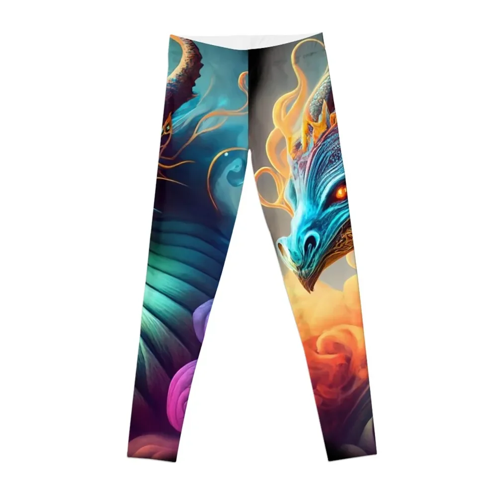 

Colorful Dragon Leggings Golf wear high waist Fitness's gym clothes Womens Leggings