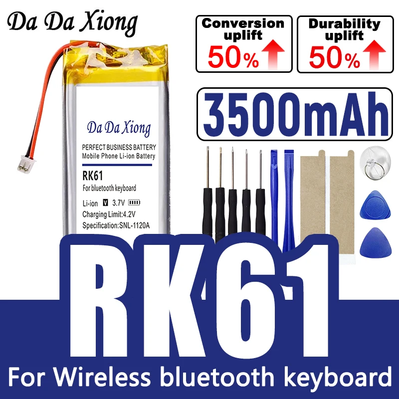 

3,7 В 3500 мАч 593687 RK61 Аккумулятор для беспроводной Bluetooth-клавиатуры Аккумулятор
