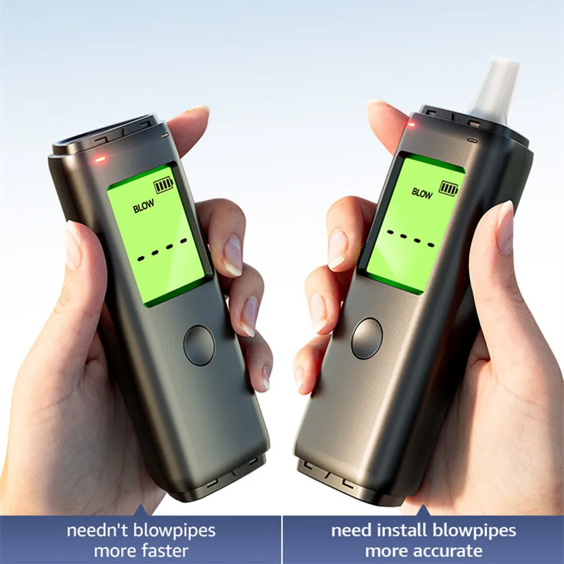 Alcohol Tester Professional High Accuracy Digital Display Portable USB Rechargeable Breathalyzer Breath Tester Tool