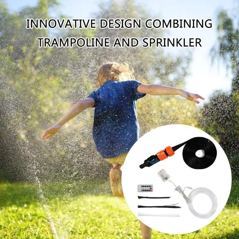 F19B Exciting 39.4ft Trampoline Water Sprinklers And LED Light Strips For Adventures
