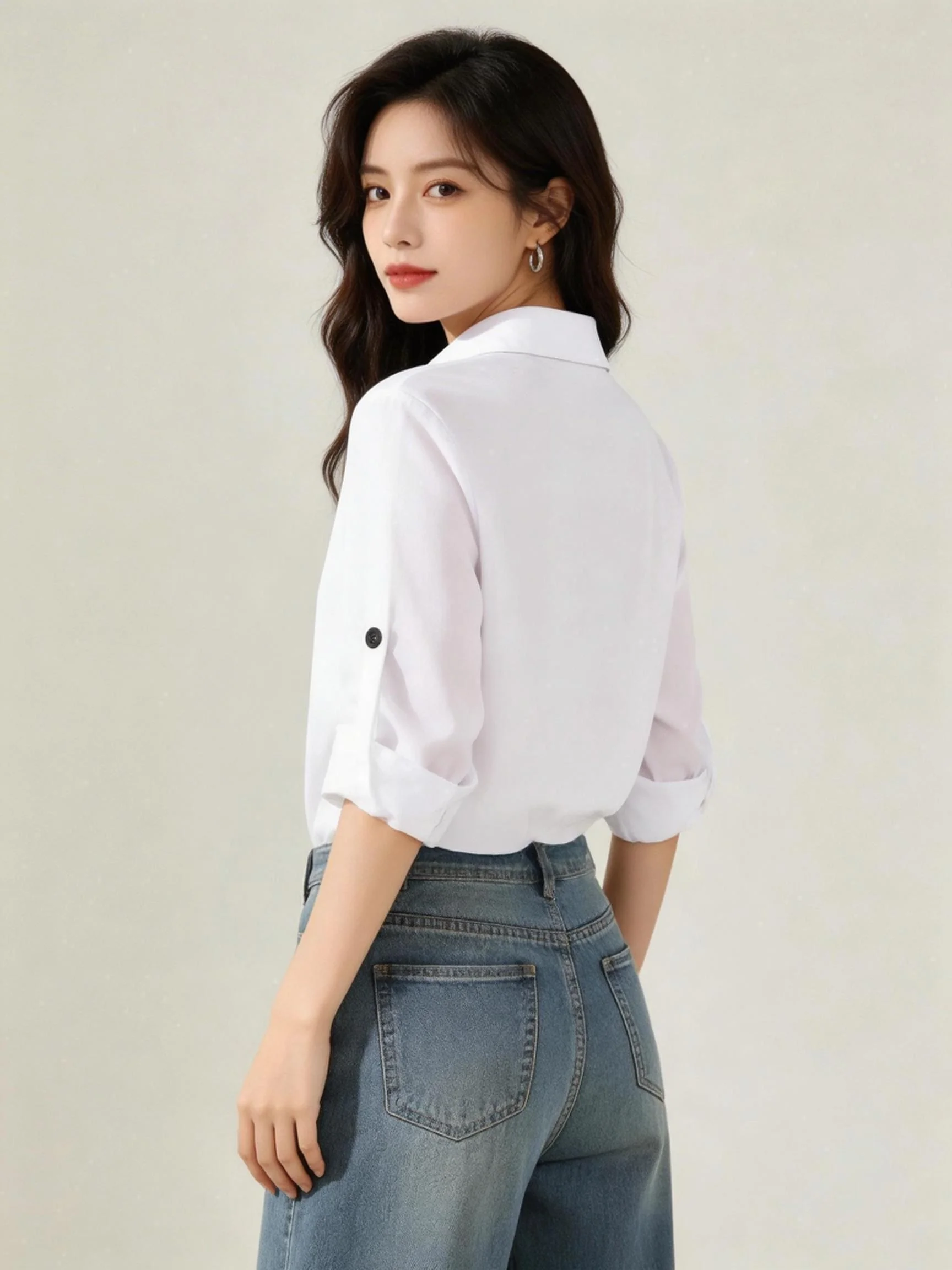 White shirt fashion long/short sleeve shirt two letters printing is prevented bask in clothes ladies leisure coat