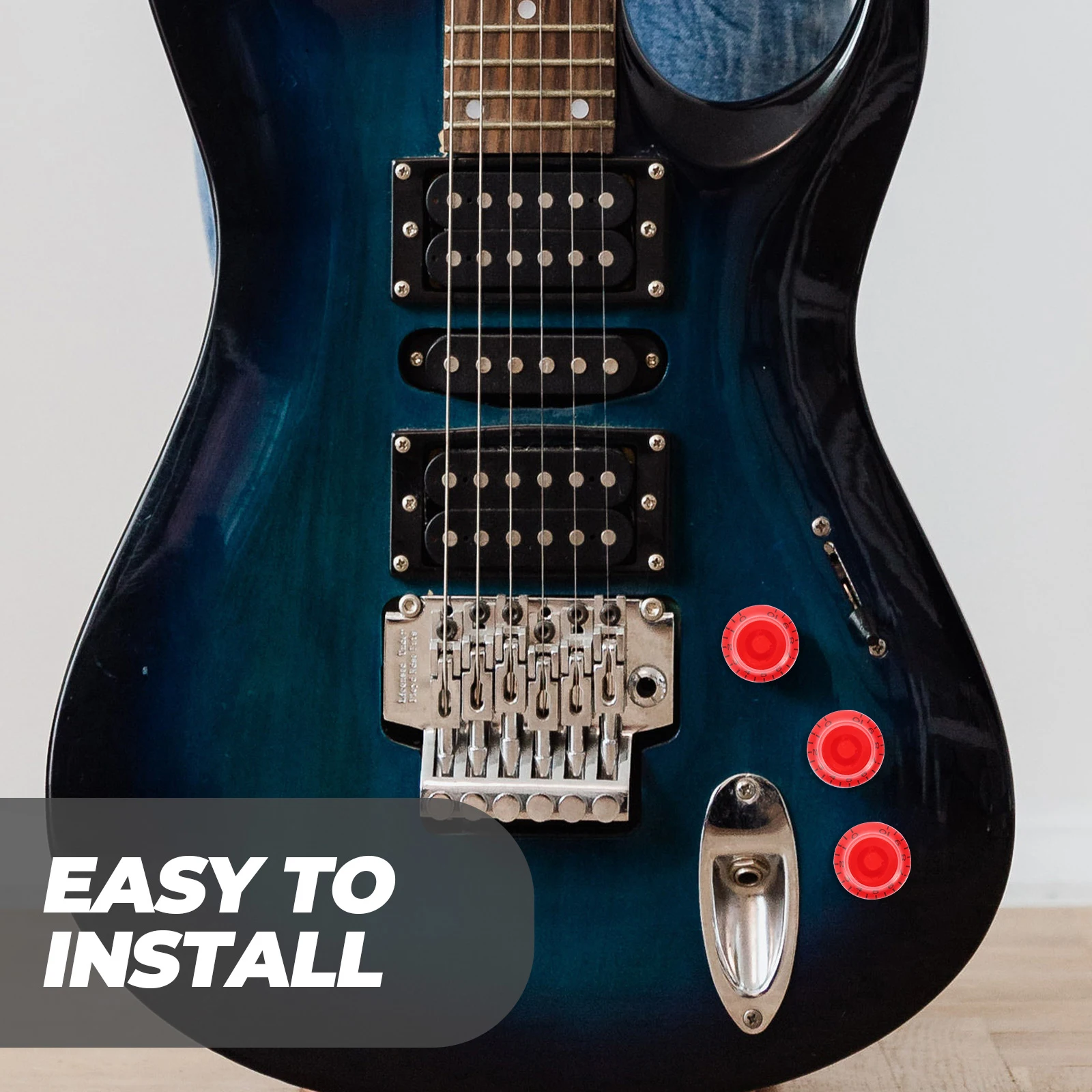 

Key Electric Guitar Knob Cap Instrument Parts Accessories Red Control Knobs Caps