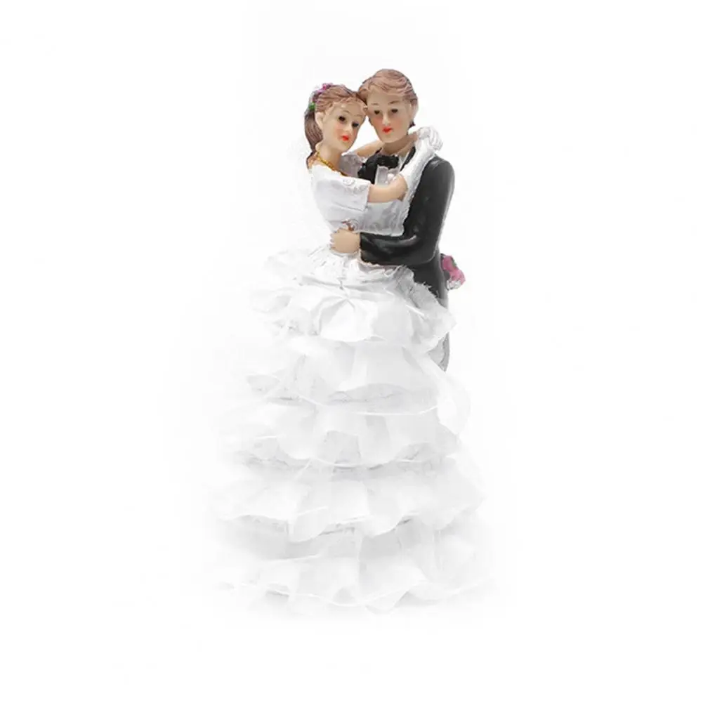 Wear Resistant Wedding Couple Doll Lightweight Colorfast Modern Fine Workmanship Weeding Couple Figurines Cake Topper