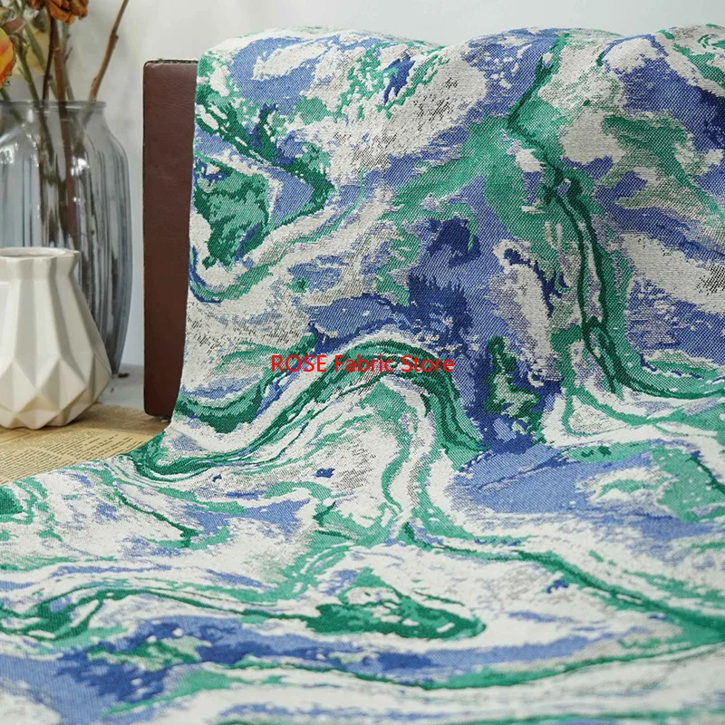 1 meter Abstract Geometric Woven Retro Jacquard Fabric Women's Dress Sofa Luggage Decorative Sewing Fabric