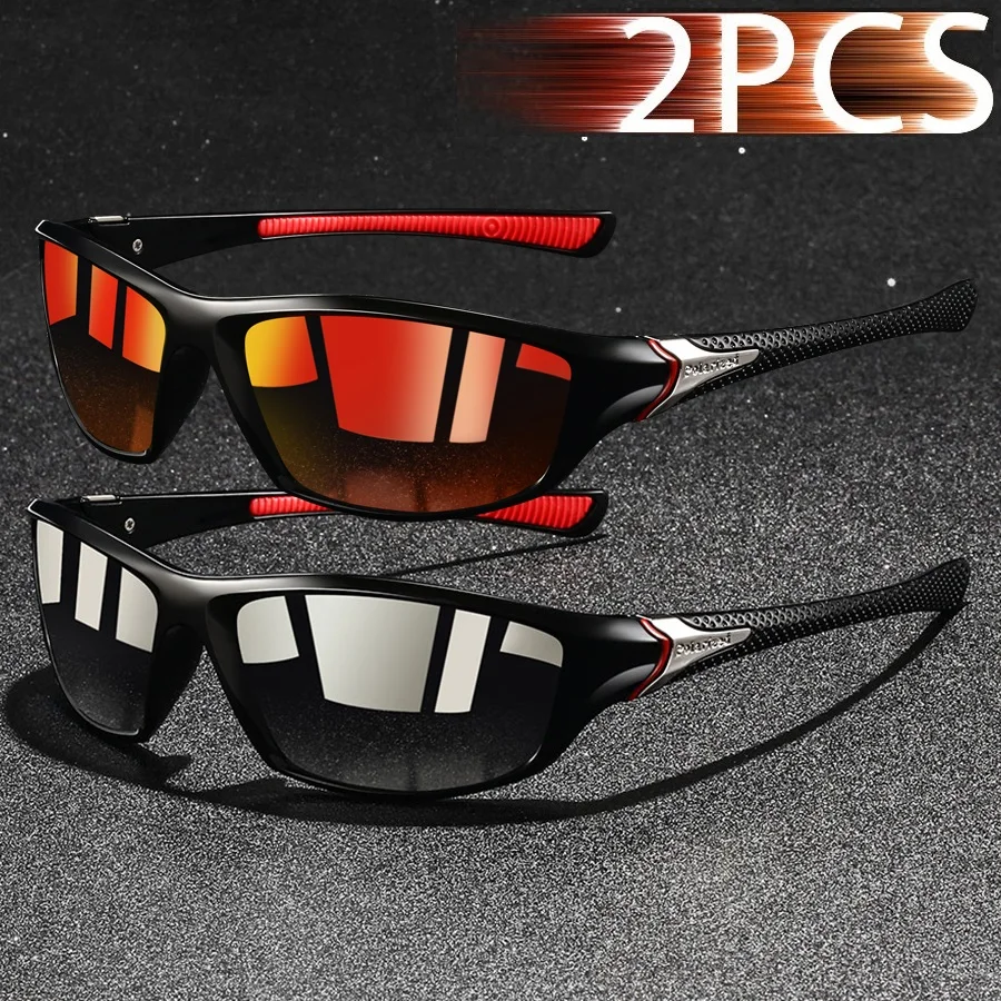 2 pezzi occhiali da sole vintage sportivi polarizzati fotocromatici uomo donna pesca ciclismo guida alpinismo occhiali da sole camaleonte