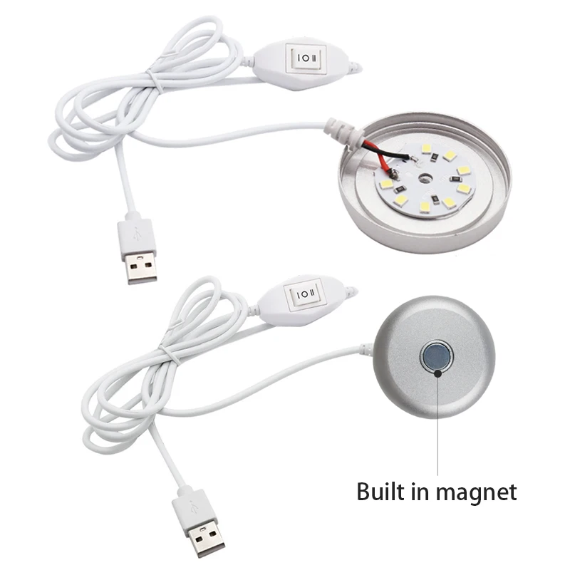 3W 5W USB Mini Luce notturna Magnete portatile LED Blub 1.5m Cavo USB Lampada da lettura per libri con interruttore per bambini Dormitorio Camera da letto