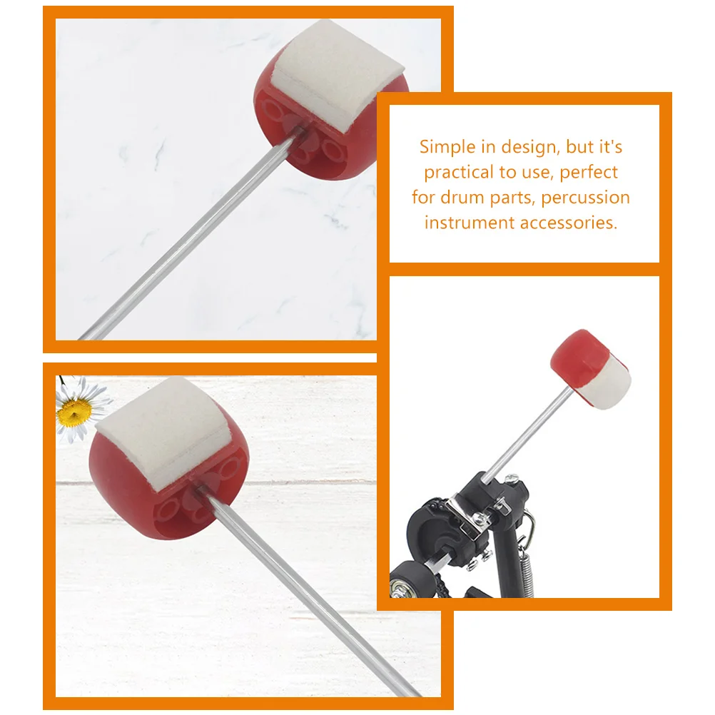

2 Pcs Hammer Head Drum Set Accessories Parts Beater Bass Percussion Instrument Abs