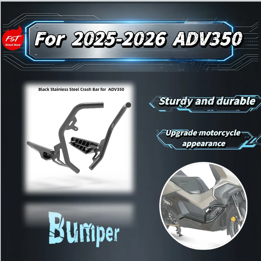 

For 2025-2026 ADV350 Crash Bar Bumper Anti-fall Slider Engine Guard Modified Scooter Accessories