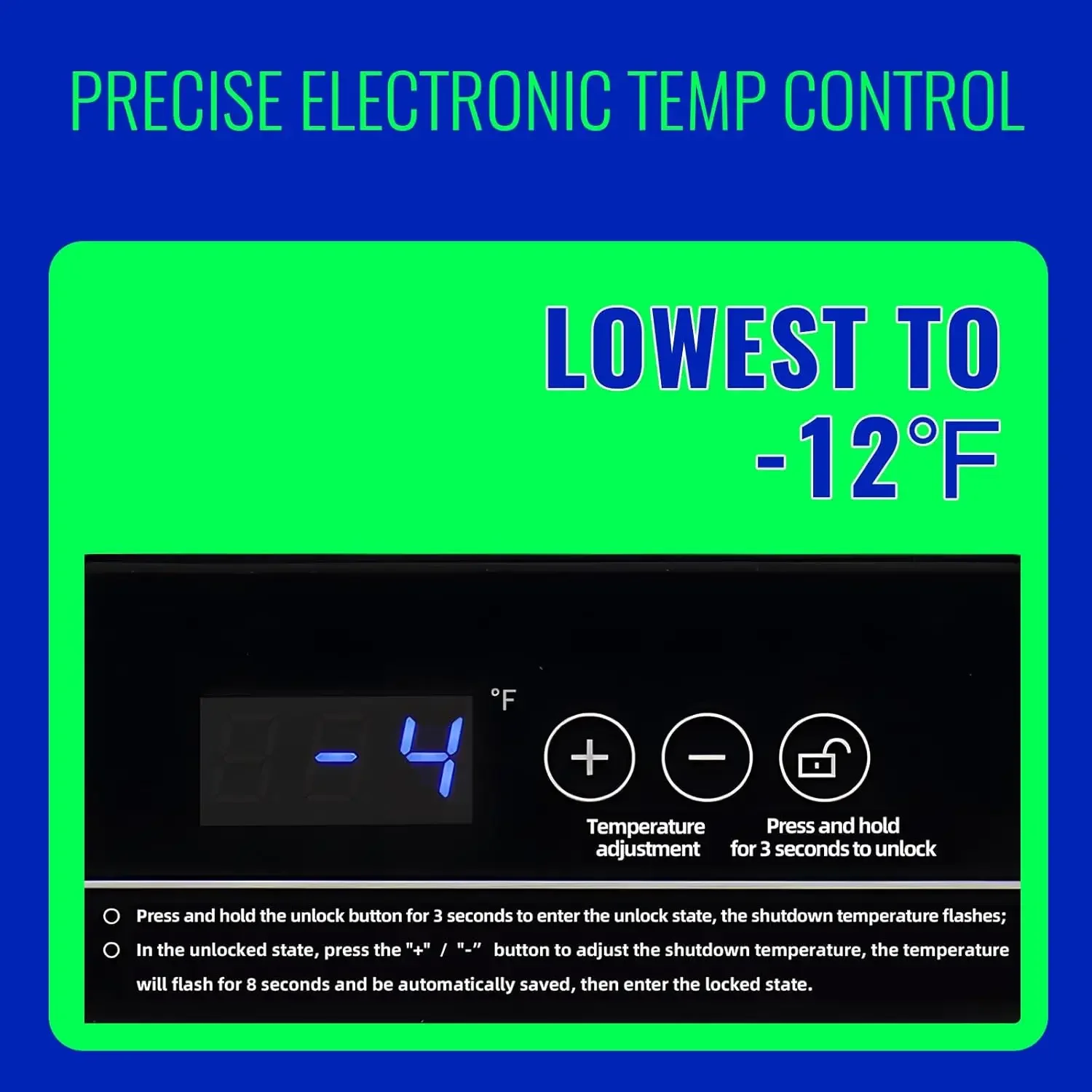 Нагрудная морозильная камера объемом 3,5 куб. фута с электронной панелью, точный дисплей температуры до 1 ℉ , Черная морозильная камера с двумя съемными корзинами