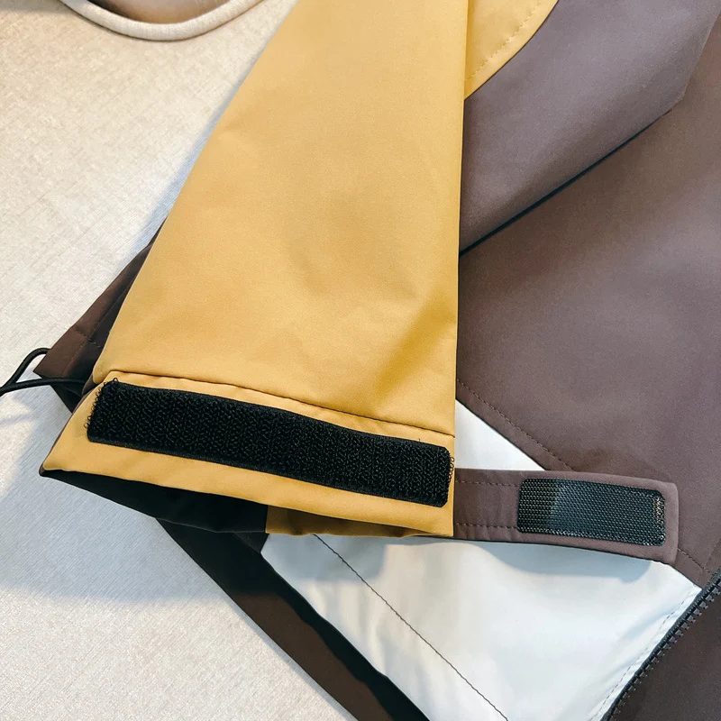 Cappotti da sci unisex impermeabili antivento Giacca da trekking con giunture alla moda per le donne Capispalla con cappuccio con cerniera allentata primavera autunno