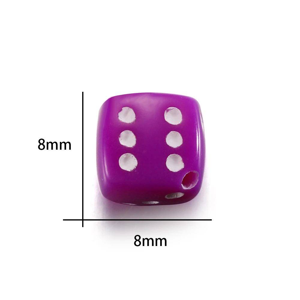 30pcs/lot 8mm Acrylic Square Shape Dice Beads Loose Spacer Beads Handmake For Jewelry Making DIY Bracelets Necklace Supplies