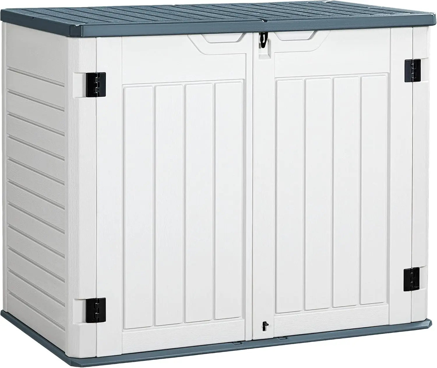 Greesum Outdoor Horizontal Resin Storage Sheds 34 Cu. Ft. Weather Resistant Resin Tool Shed, Extra Large Capacity Weather