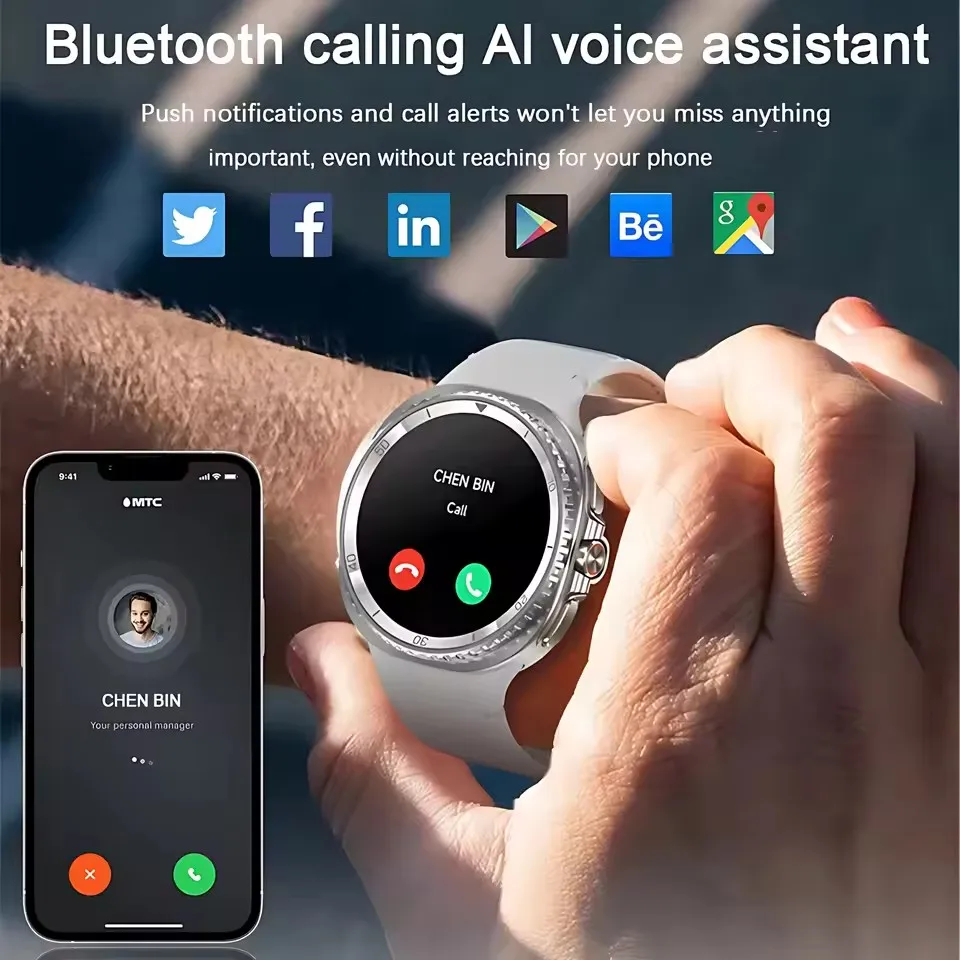 46 مللي متر ساعة 8 الترا كلاسيكية نظام تحديد المواقع البوصلة NFC SmartWatch الرجال AMOLEDS الدورية الهاتفي BT دعوة 3ATM مقاوم للماء Watch7 ترقية الساعات #3