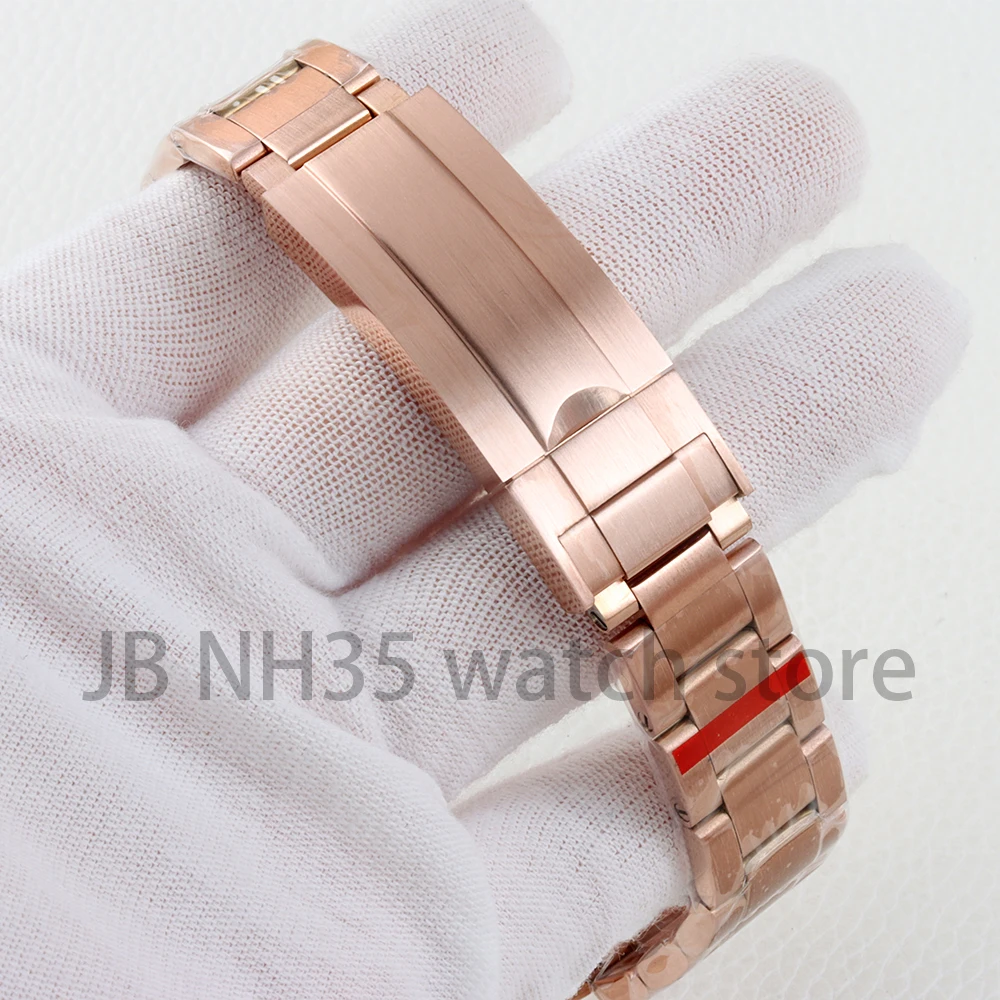 Rose Gold /Gold Watch Case 40mm NH35 Watch Accessories For NH34 NH35 NH36 Movement 28.5mm Dial Waterproof Brushed Oyster Strap