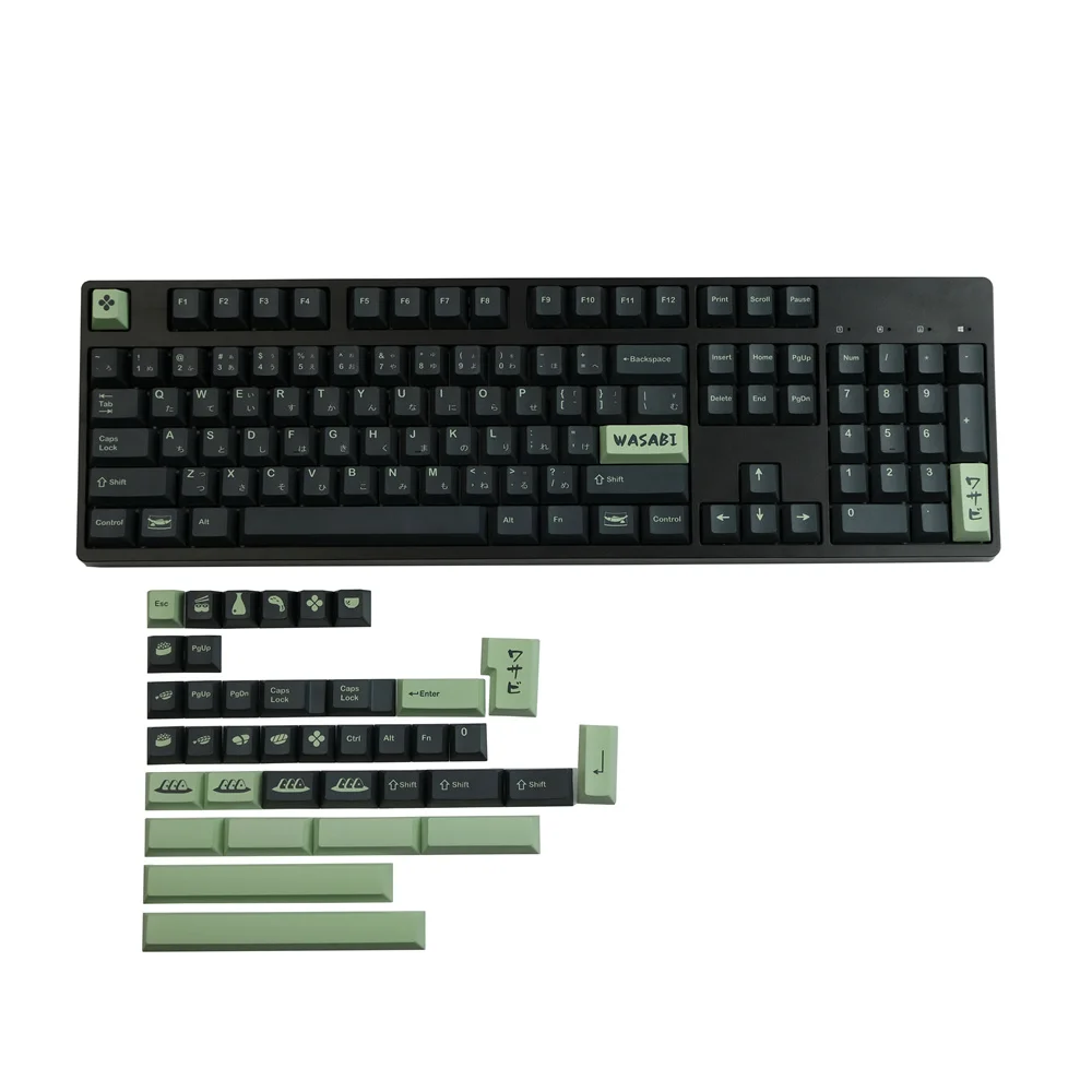 GMK Wasabi أغطية مفاتيح ISO أدخل اليابانية الكرز الشخصي الشخصية الملحق كامل 142 مفاتيح التحول الصحيح خاص مفتاح المسافة