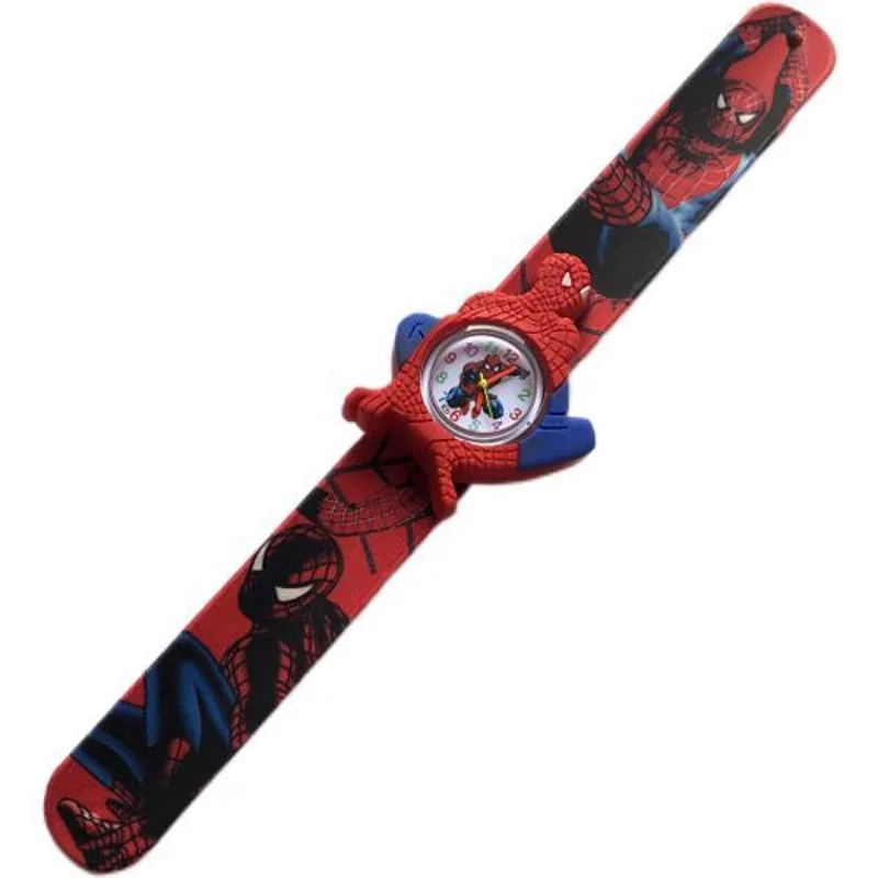 Spiderman new anime cartoon watch, pat strap, personalized creative The Avengers children's cartoon electronic watch toy gift