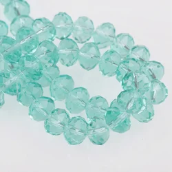 Rondelle Faceted Czech Crystal Glass Light Lake Blue Color 3mm 4mm 6mm 8/10/12mm 16mm Loose Spacer Beads for Jewelry Making DIY