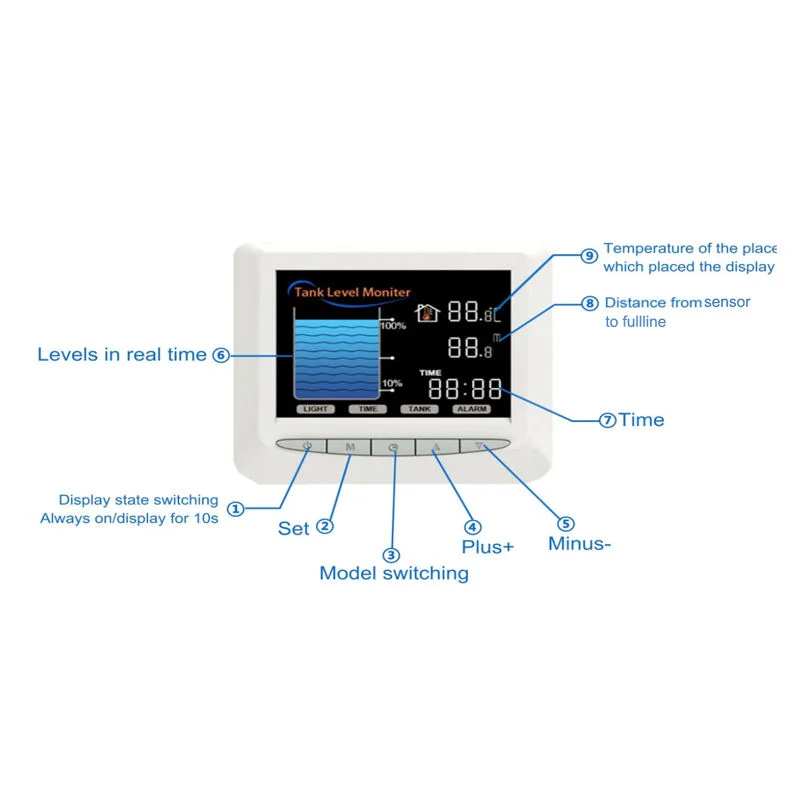 EPTTECH TLC2326LS-WL-Lora Remote Tank Pump Controller Tuya Wireless Non-contact Ultrasonic Tank Fuel Liquid Leak Lever Sensor