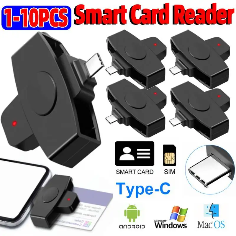 

1/2/5/8 шт. CAC устройство чтения смарт-карт портативный SIM-карты чип-ридер банковская налоговая декларация аксессуары для Windows Mac/Android OS
