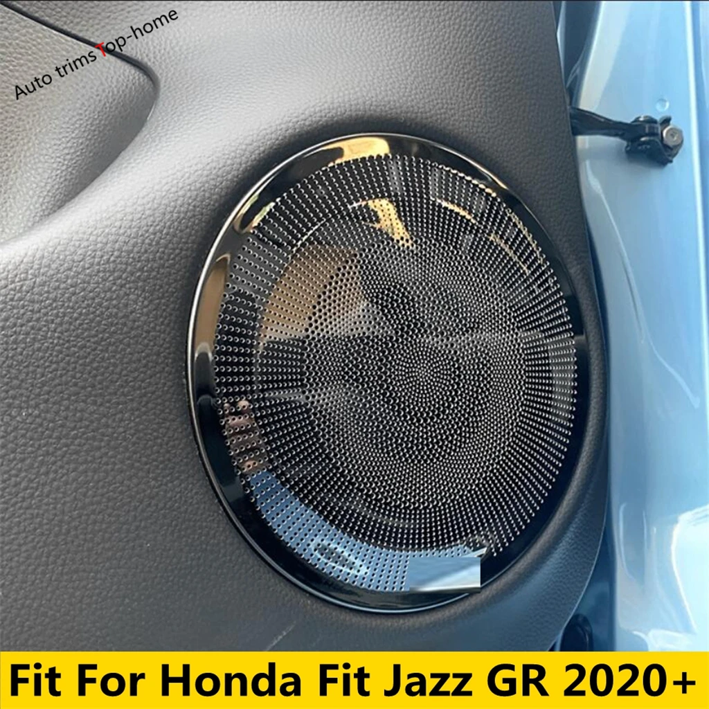 

Stainless Steel Door Speaker Audio Panel Protector Sticker Cover Trim For Honda Fit Jazz GR 2020 - 2022 Car Styling Accessories