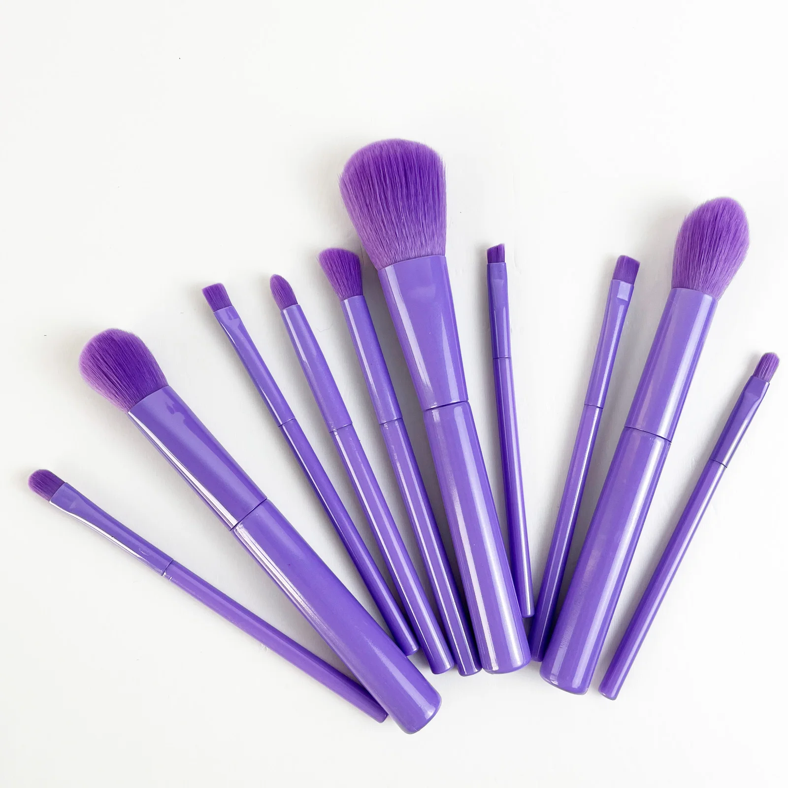 10PCS Purple Makeup Brushes Set Portable Travel Kit with Soft Hair Powder Brush Setting Brush Eyeshadow Brush foundation Brush