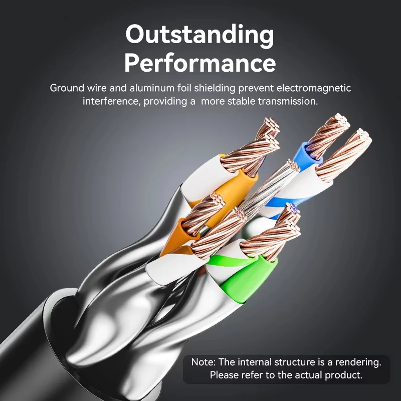 Vention CAT8 كابل إيثرنت 40Gbps 2000MHz 360 درجة تدوير CAT 8 شبكة الإنترنت Lan الحبل للكمبيوتر PS 4 راوتر RJ45 كابل 5 متر