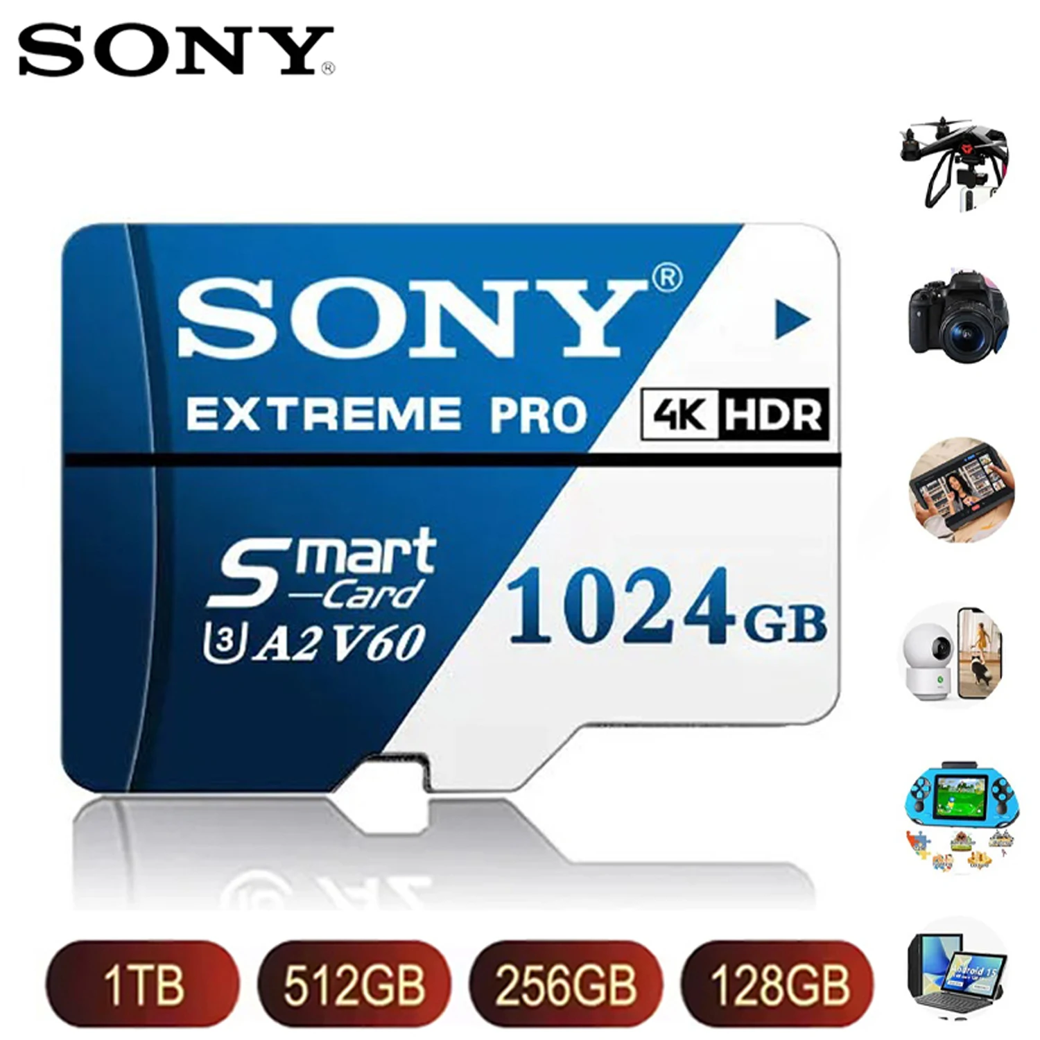 

Sony SD Memory Card High-Speed Micro SD Card 1024GB 512GB 256GB 128GB 64GB A2 V60 U3 TF Memory Card For Phone Camera PC