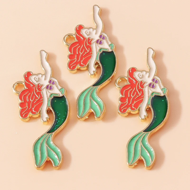 Leslie 10 teile/los Emaille Marine Leben Nette Fischschwanz Meerjungfrau Charms Anhänger für Halskette Ohrringe DIY Schmuck Machen Zubehör – Detail 30