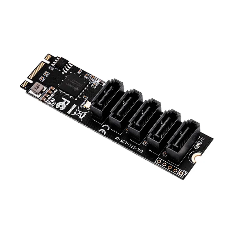 M2 To SATA3 Expansion Card M.2 NVME Protocol To SATA3.0 Hard Disk Adapter Card 5 Ports Free Drive M2 (PCIE3.0 X2) NVME Expansion