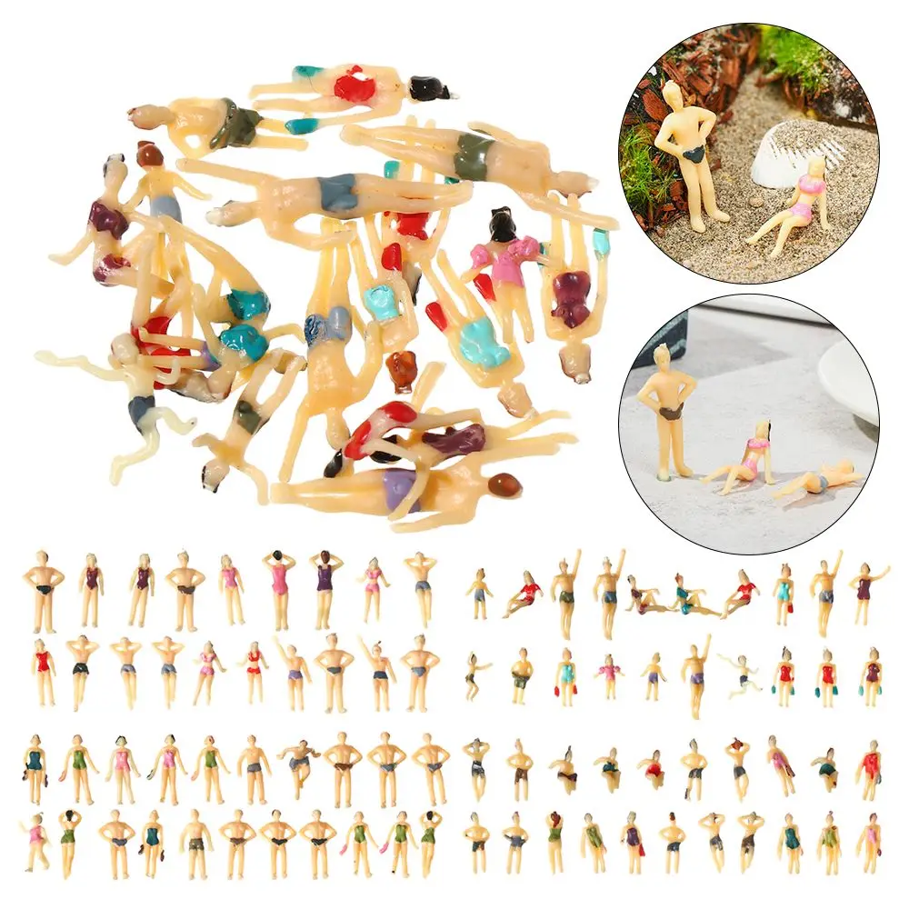 10pcs Different Poses Swimming People Swimming Figures Model Trains Beach Scenery Miniature 1:100/1:150/1:75/1:50 Scale