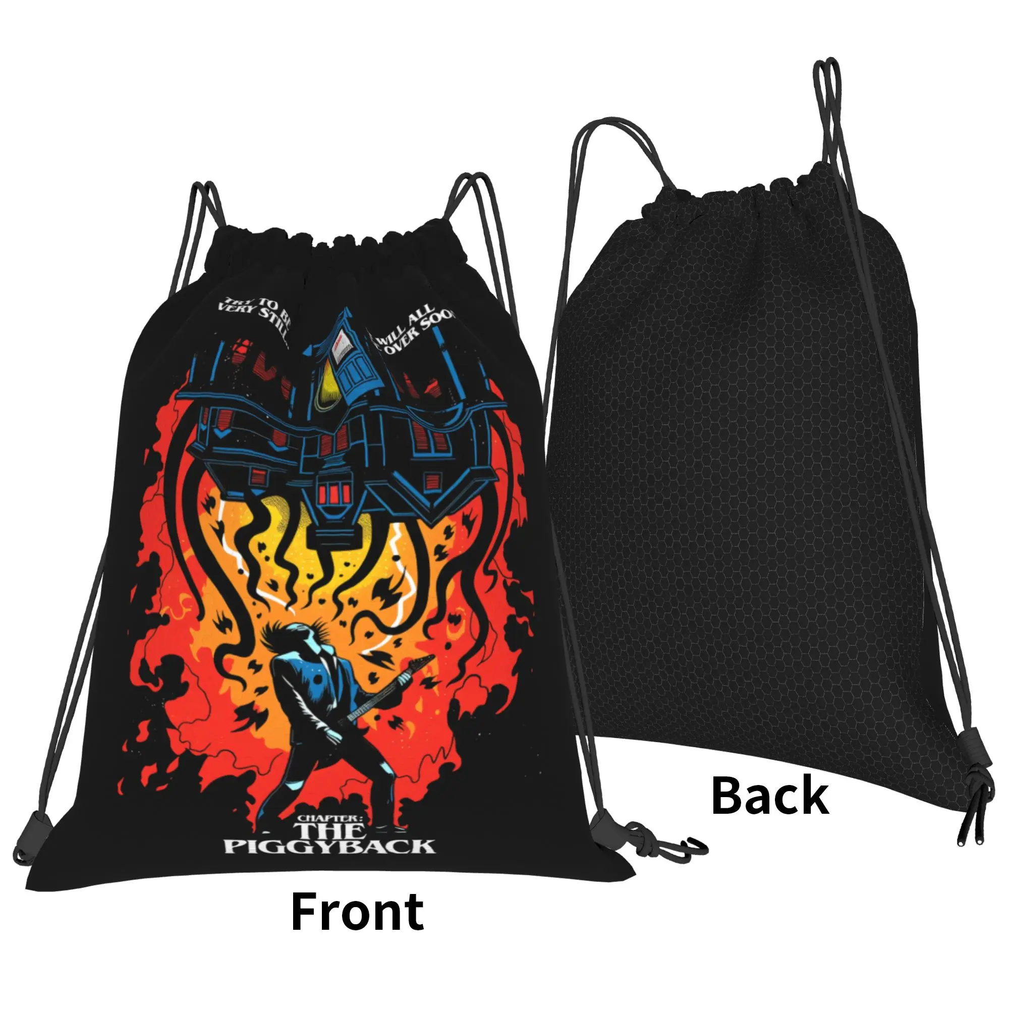 Drawstring Bag American TV Series Backpack Eddie Munson The Demogorgon Waterproof Waterproof Outdoor Beach Sackpack String Bags