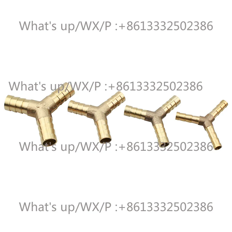 Copp-er pagoda conn-ector qui-ck plu-g stra-ight thro-ugh T-type tee four-way 6/8/10/12/16mm gas pi-pe ho-se he-ad 6pcs
