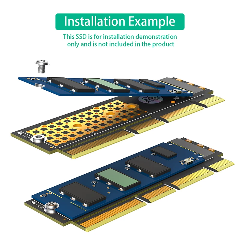 2230/2242/2260/2280 M.2 NVMe SSD to PCI Express 3.0 X4/X8/X16 Adapter M Key NVME to PCIE Riser Card with Tantalum Capacitors LED