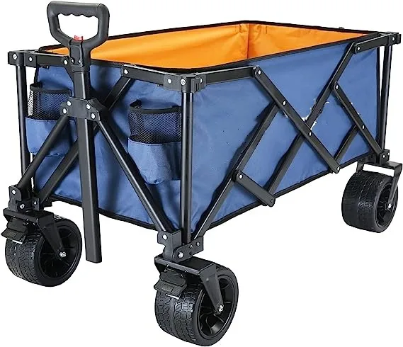 2024 Collapsible Utility Wagon All Terrain Patio Garden Beach Folding Wagon Cart