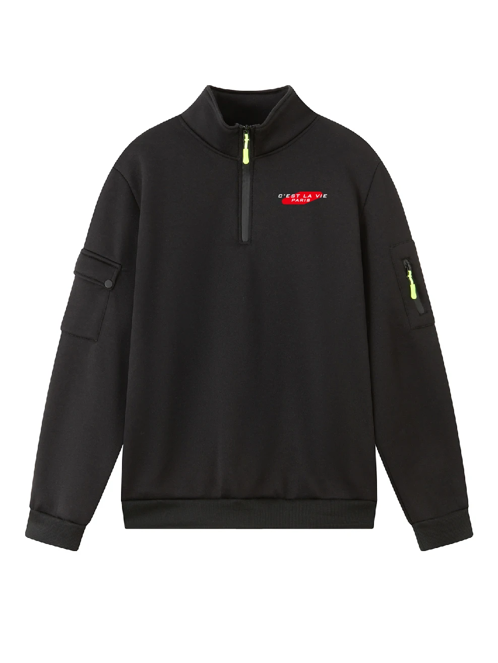 

2025 Men's Autumn Winter Printed Simple Half Zipper Outdoor Fashionable Sportswear Versatile High Neck Long Sleeved Sweatshirt