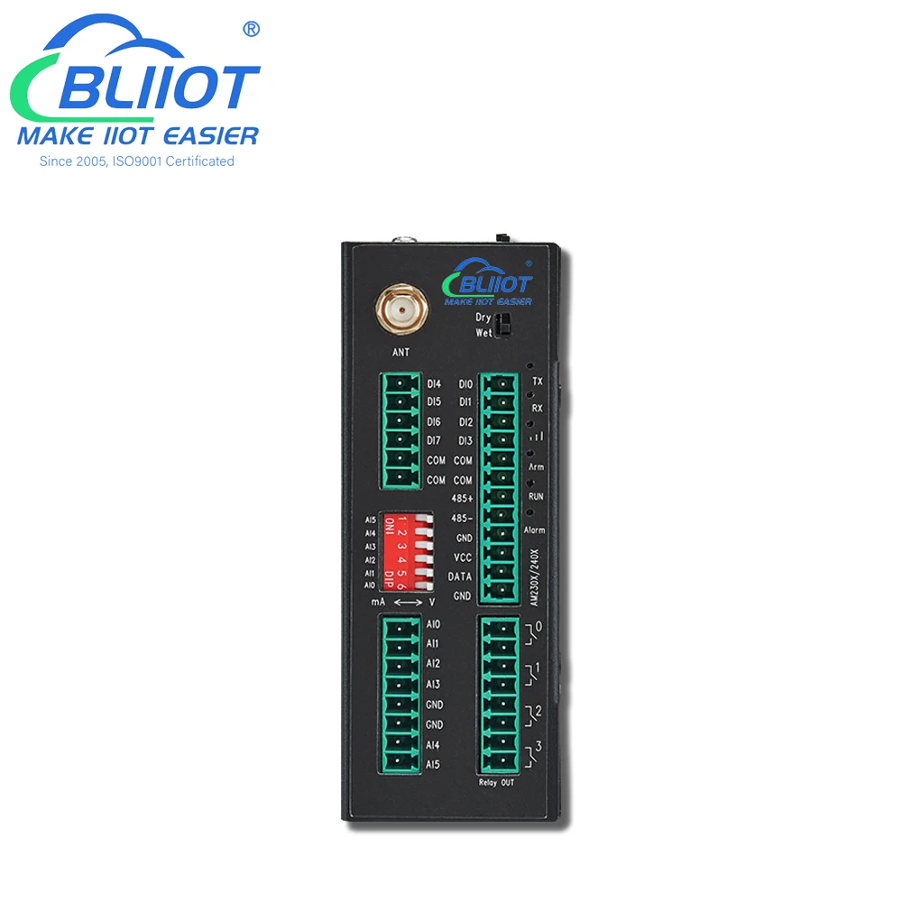 Control remoto de luz de calle para ciudad inteligente, controlador RTU 8DIN + 6AIN + 4DO, compatible con Modbus a MQTT, conversión 4G, SMS, Gateway