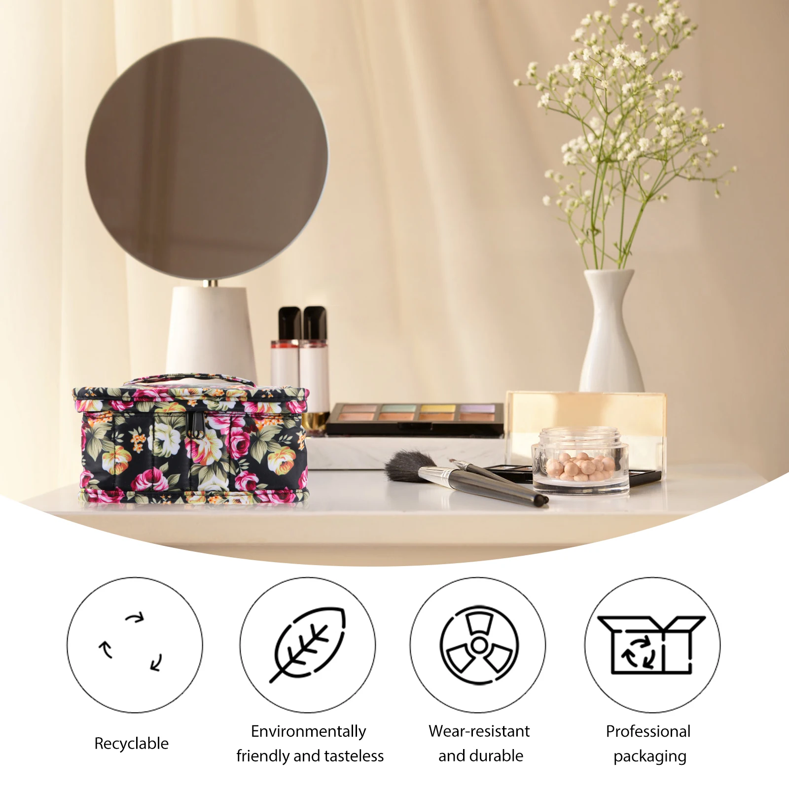

Portable Essential Oil Case with Flexible Dividers Lightweight Small Cotton Padded Bag for Roller Bottles Nail Polish Storage