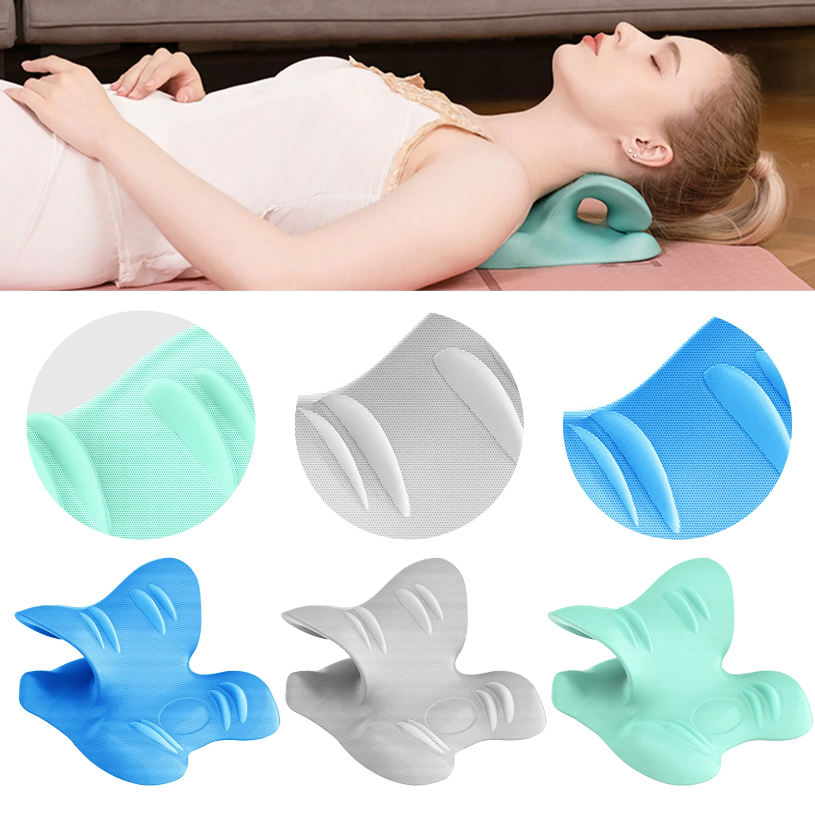 Neck Stretcher for Cervical Pain Relief High Elastic Neck Massage Pillow Soft PU Neck Alignment Support Pillow