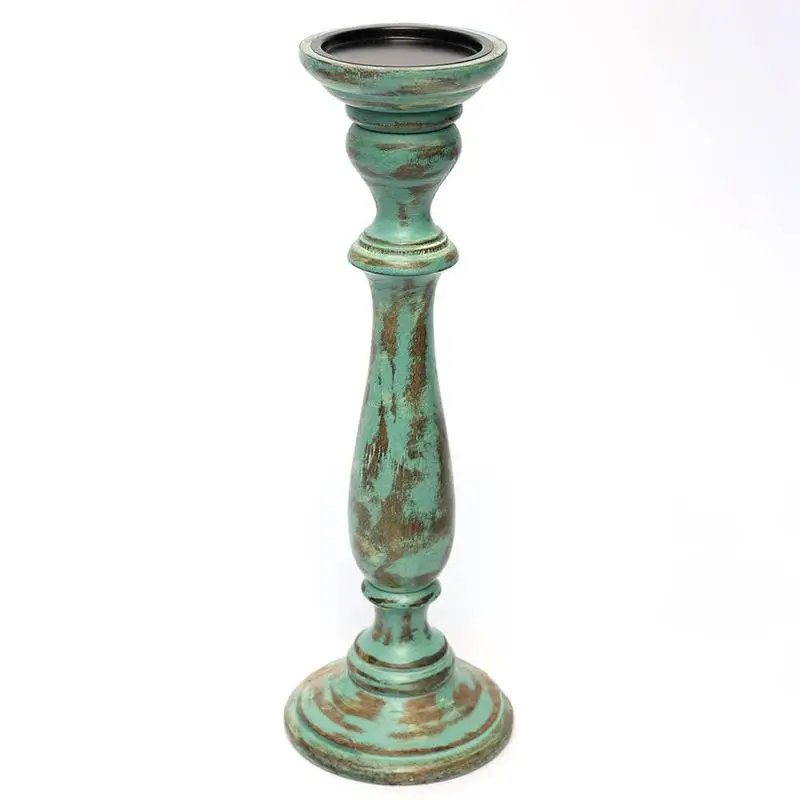 

Antique Mango Wood and Resin Candle Holder Centerpiece - 4x15 inches, Decorative Stand for Table, Rustic Home Accents, Ideal