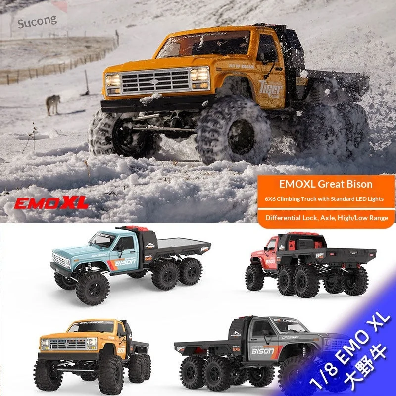 Crorc Emo Xl Big Bison 1/8 6x6 Drive Rc Car Simulation Remote Control Electric Climbing Off-Road Vehicle Model Boy Toy Gift