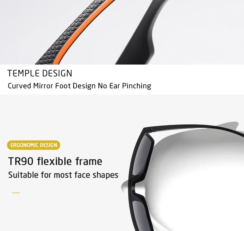 Crixalis 3pcs Mode polarisierte Sonnenbrille für Männer übergroße Spiegel Blends chutz Sonnenbrille männliche Brille Schatten UV-Schutz – Detail 12