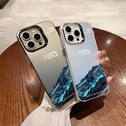 Śnieżna góra modna pokrowiec na iPhone 15 14 Plus 15 14 13 12 11 Pro Max Mini X Xs Max 7 8 Plus miękka osłona TPU WK10